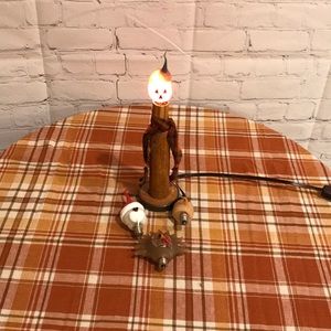 Primitive Electric candle stick Four Holiday Bulbs